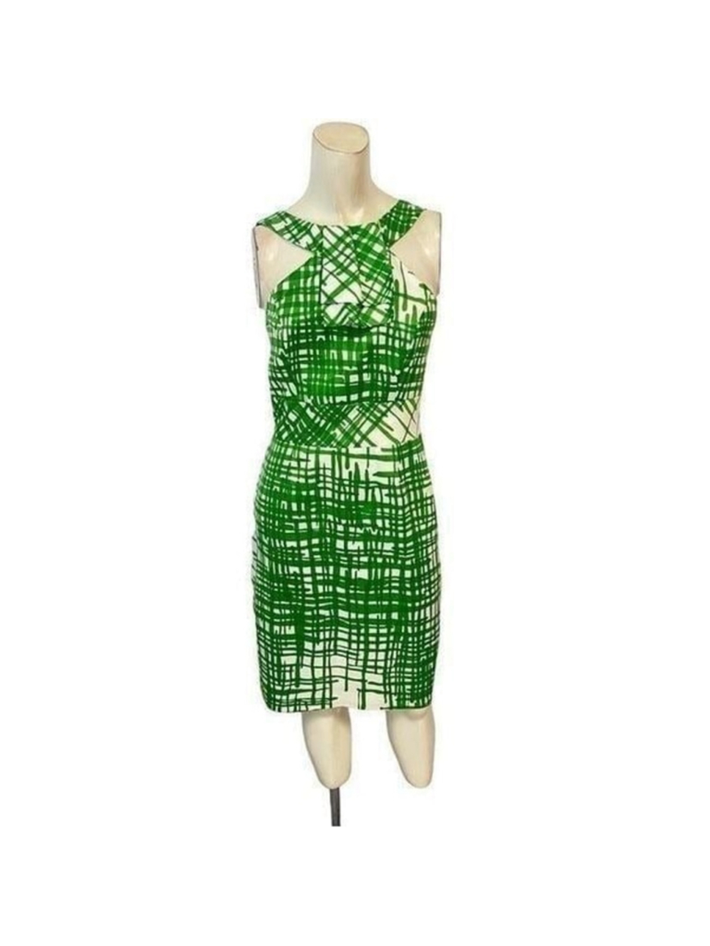 Trina Turk Green Print Cotton Silk Blend Dress 2